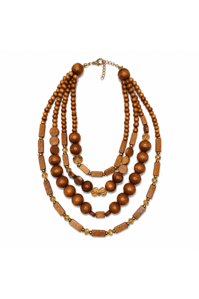 Naszyjnik wielowarstwowy z naturalnego drewna – styl boho premium_B013.png