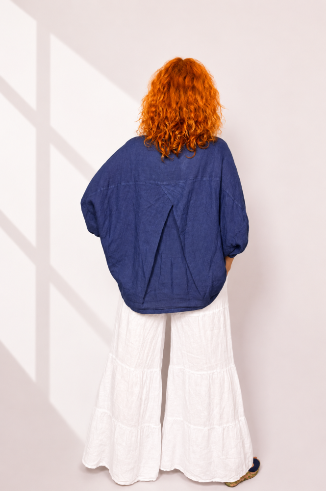 Granatowa lniana koszula oversize_BK005A.png