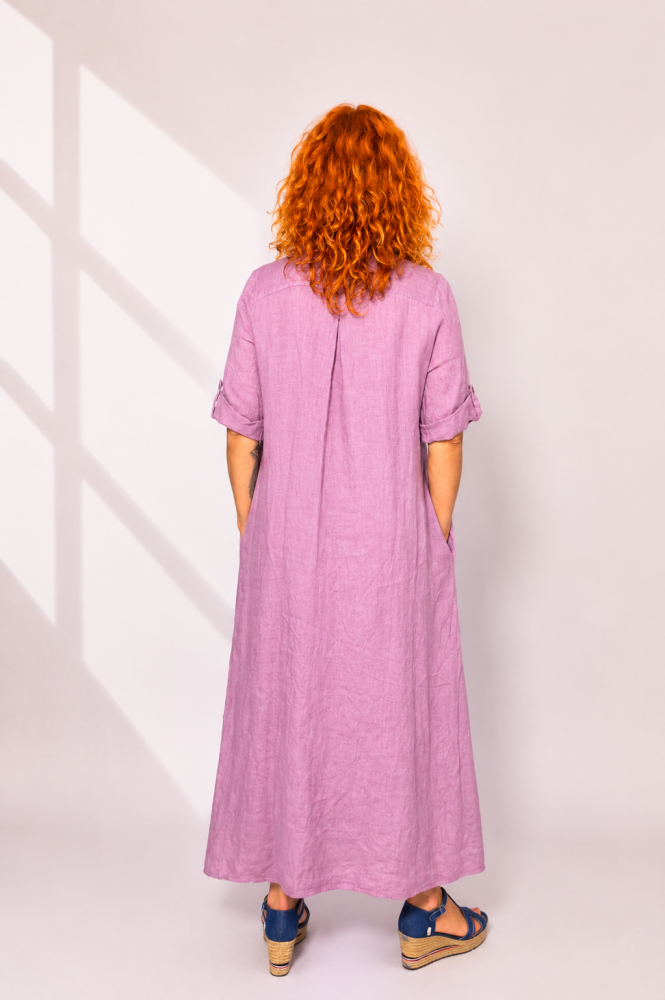Jagodowa lniana sukienka koszulowa maxi _SU018A.png