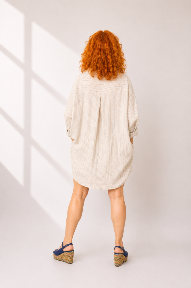 Beżowy lniany komplet oversize – koszula i szorty_KP002A.png