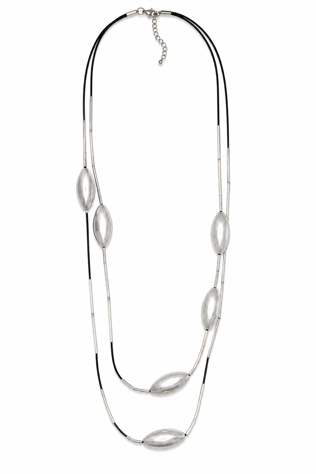 Naszyjnik dwuwarstwowy srebrno-czarny – minimalistyczna elegancja_B014.png